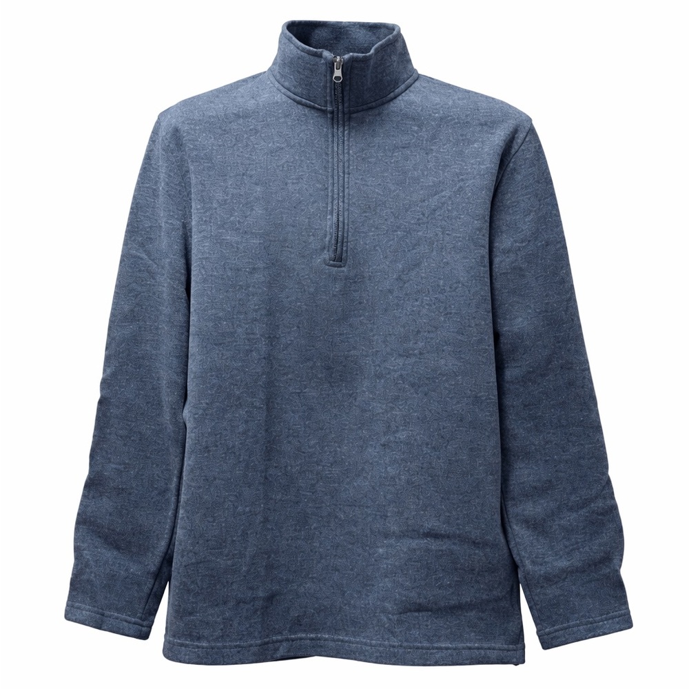 Beverly Hills Polo Club Zip Pullover Fleece Blue Mens Size L Lightweight Sweater